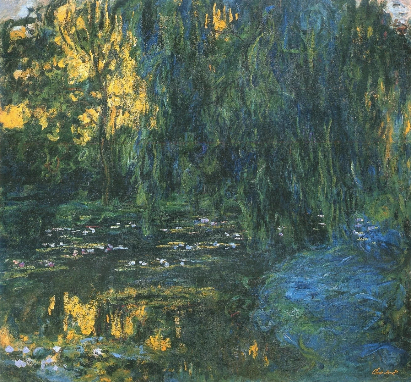 Vue du bassin aux nymphéas avec saule de Claude Monet, vers 1917–1919 – collection particulière, Wildenstein 1866