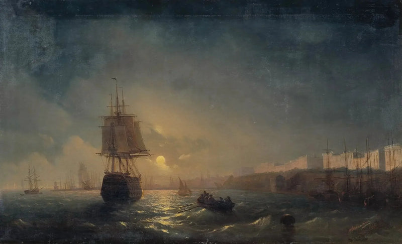 Vista di Odessa in una notte di luna piena - Ivan Aïvazovski