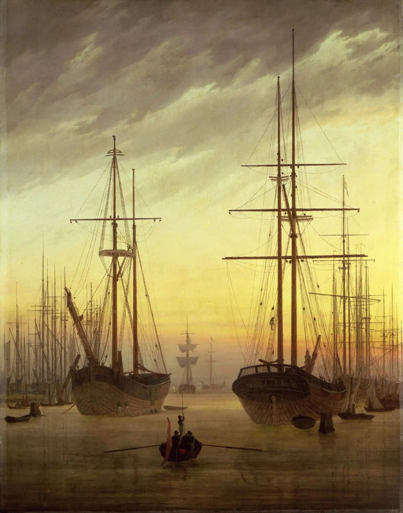 Vista di un porto - Caspar David Friedrich