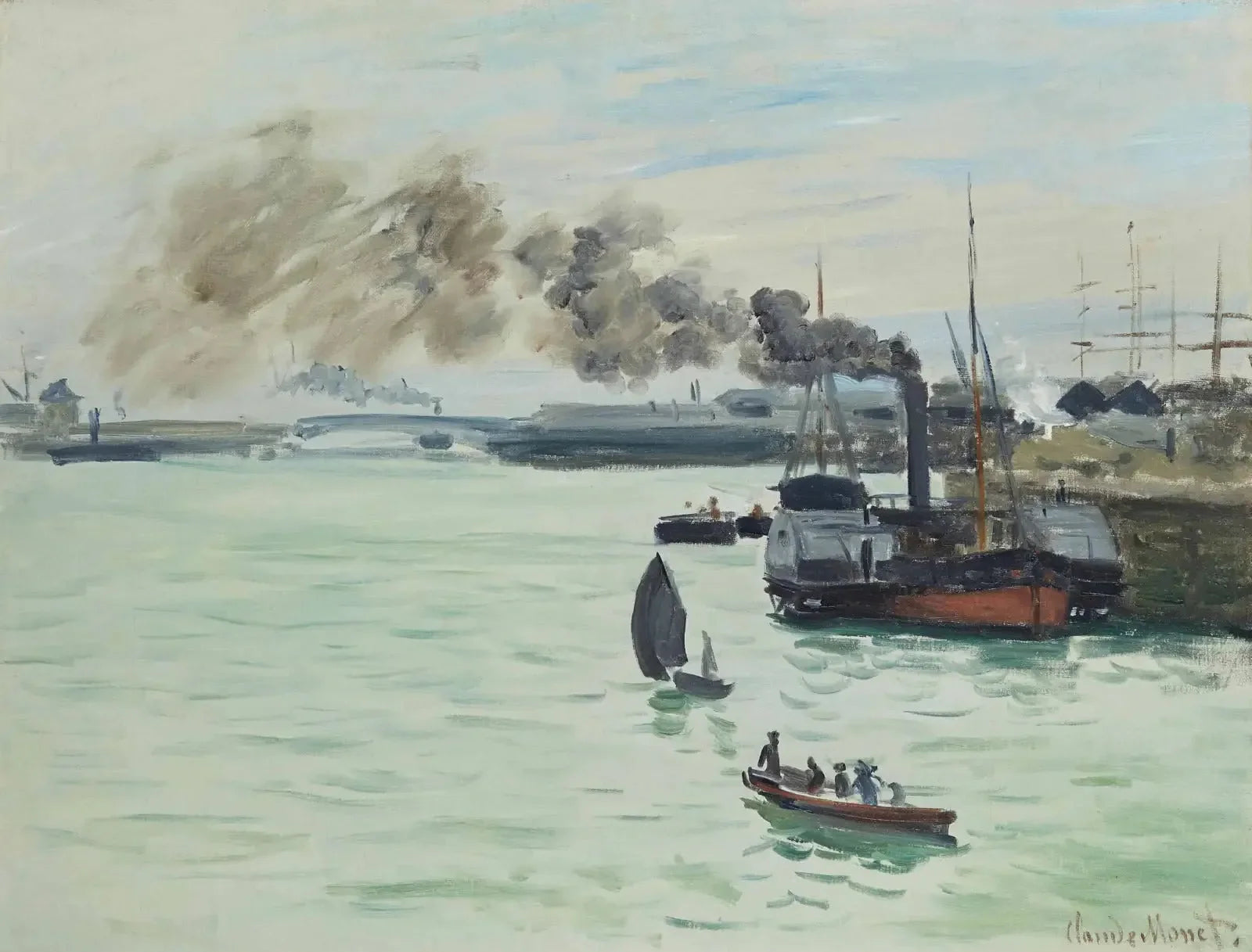 Vue d'un port - Claude Monet image 1 reproduction d’œuvre d’art à l’huile