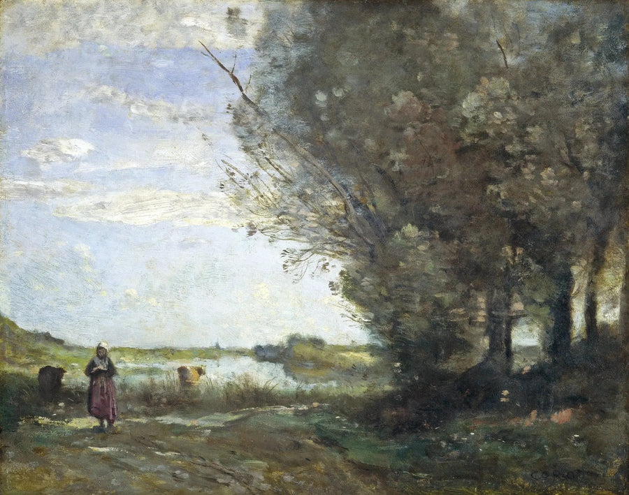 Vista di un fiume - Jean-Baptiste Camille Corot