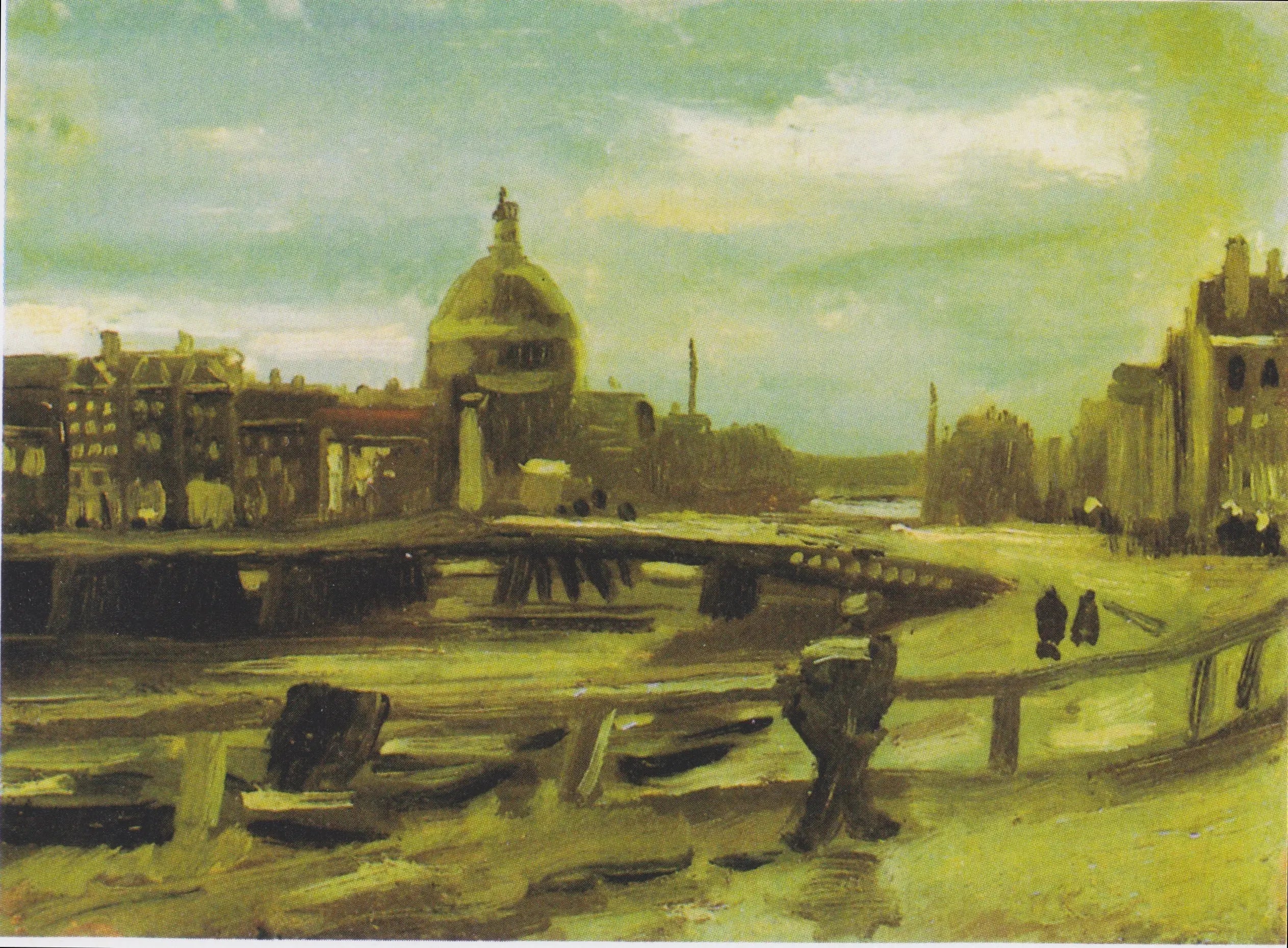 Reproduction du tableau « Vue d'Amsterdam depuis la gare centrale - Vincent van Gogh » par Alpha Reproduction en peinture à l’huile