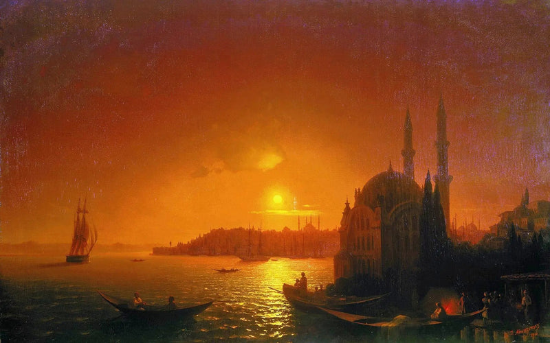 Vista di Costantinopoli al chiaro di luna - Ivan Aïvazovski