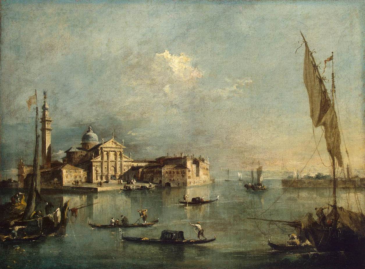 Vue de l'île de San Giorgio Maggiore - Francesco Guardi image 1 reproduction de peinture à l’huile