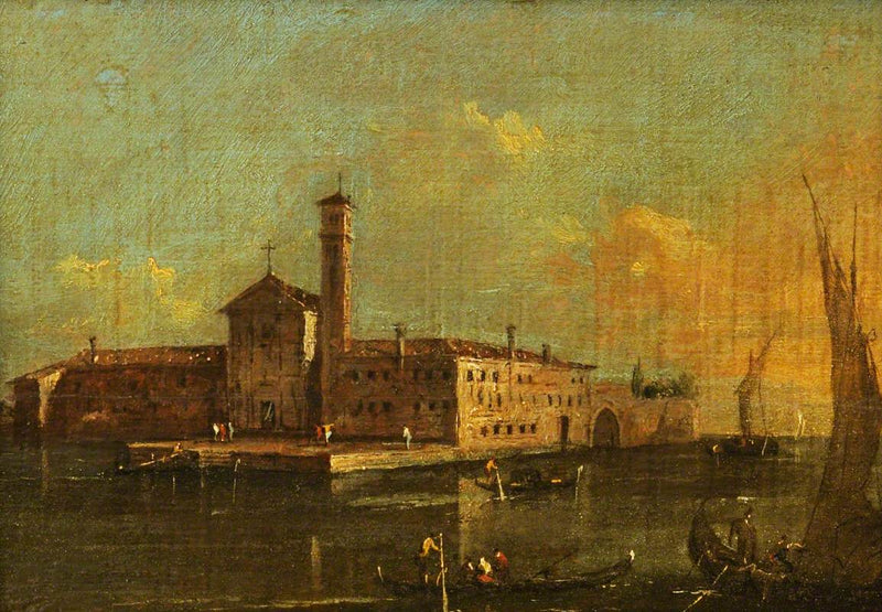 Vista dell'isola di San Lazaro, Venezia - Francesco Guardi