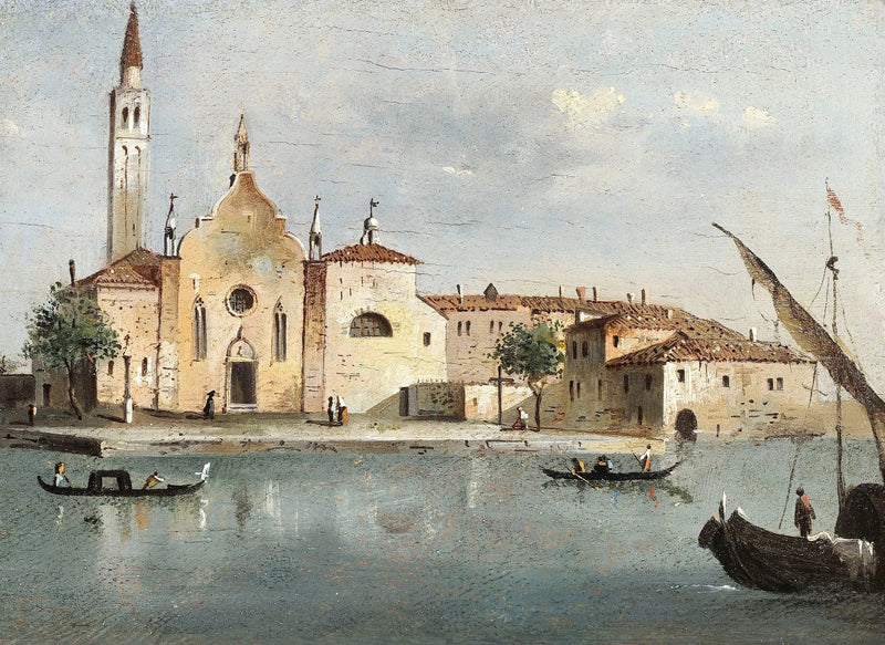 Vista dell'isola di Santa Maria delle Grazie - Francesco Guardi