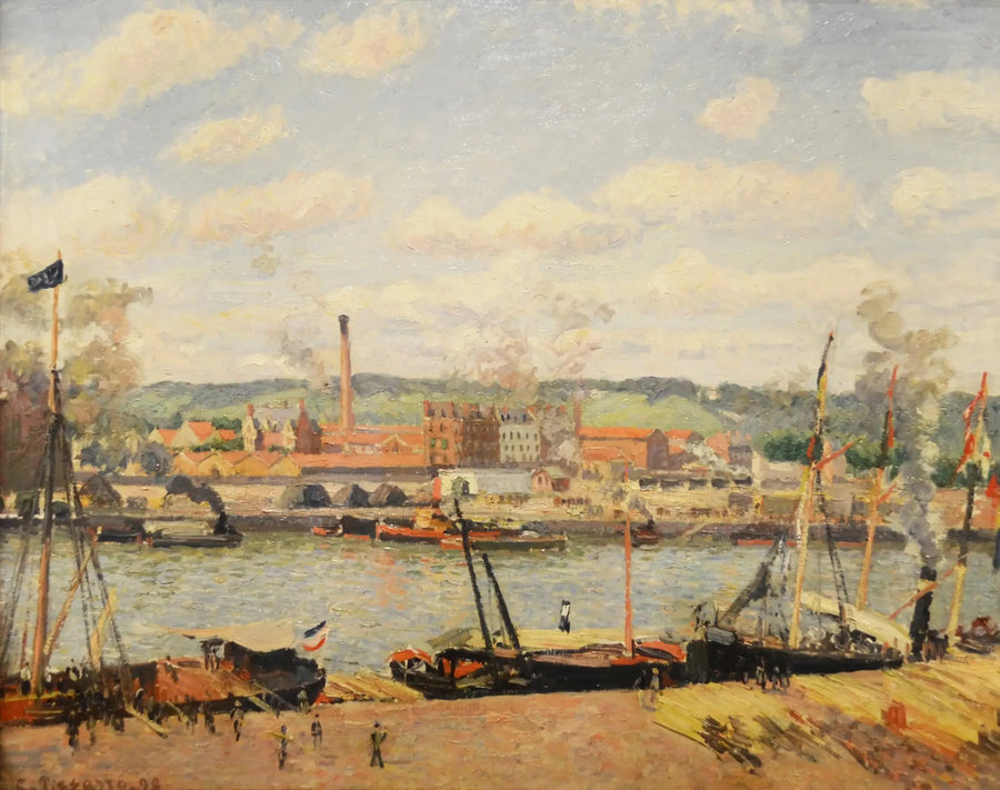 Vista della filanda di Oissel, dintorni di Rouen - Camille Pissarro