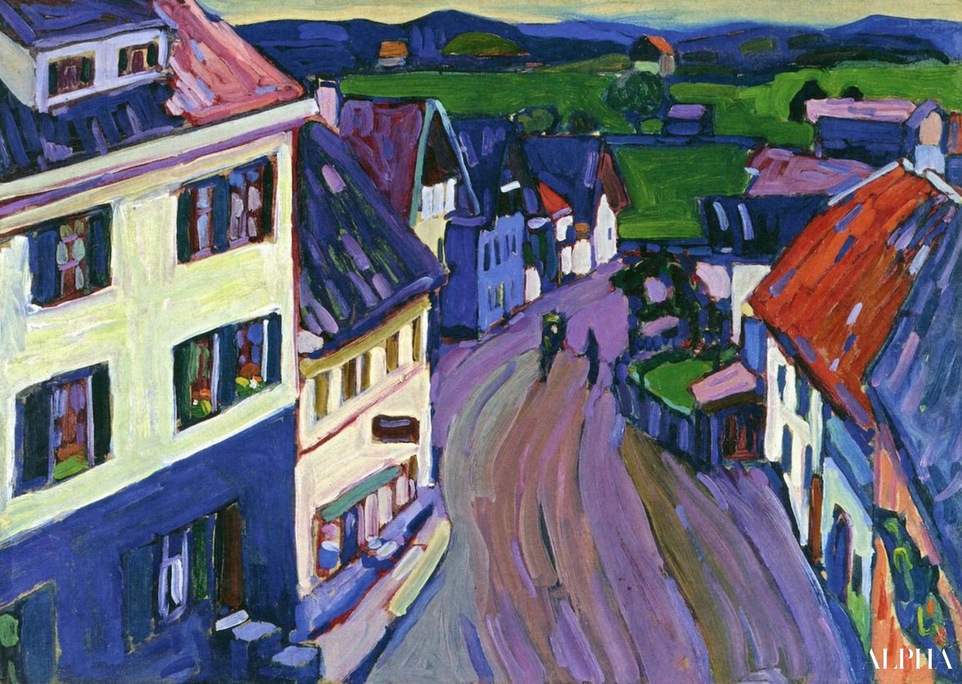 Vue de la fenêtre du Griesbrau - Vassily Kandinsk - Reproductions de tableaux et peintures haut de gamme