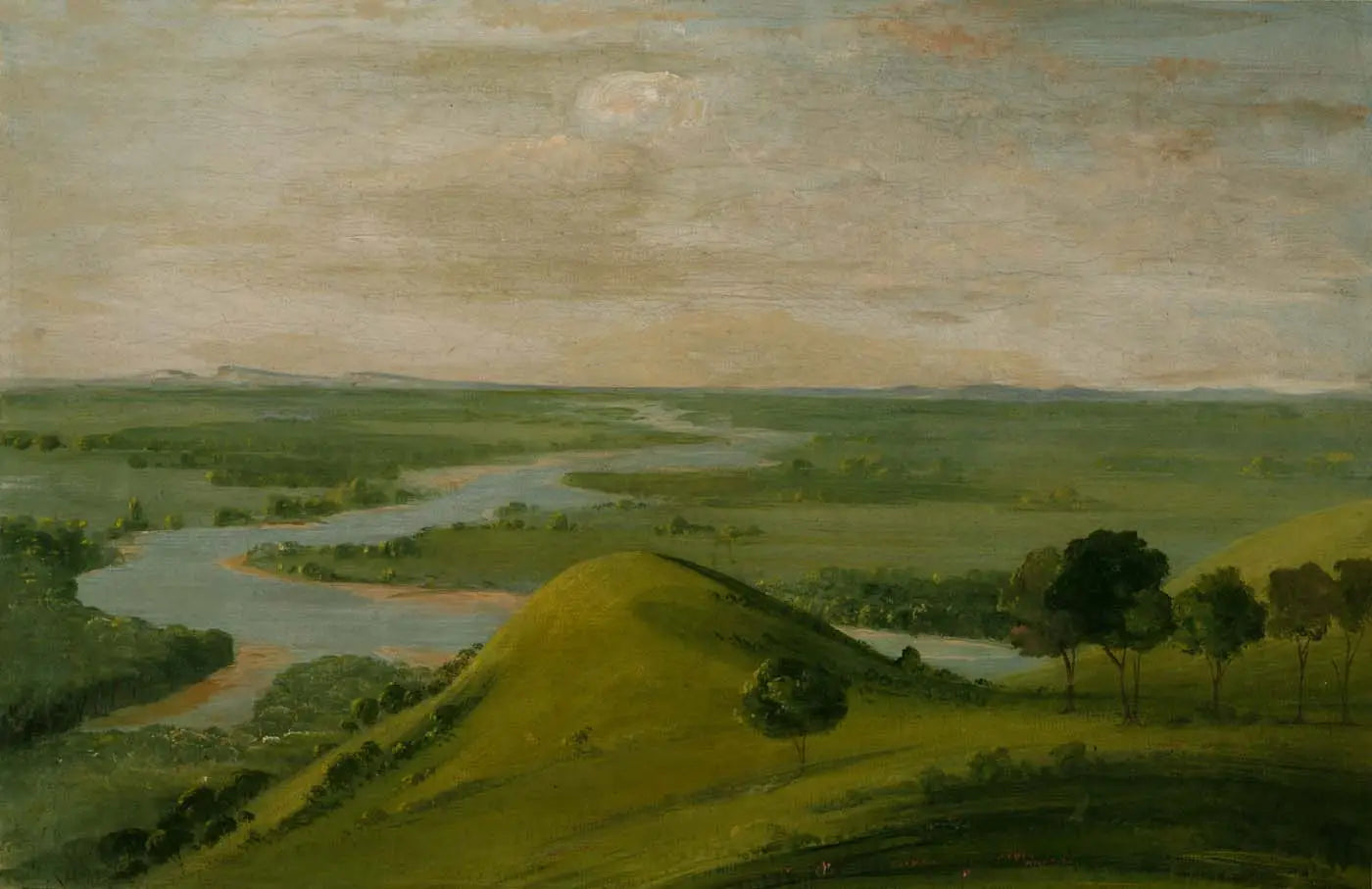 Vue de la jonction de la rivière Rouge et de la False Washita au Texas - George Catlin - Alpha Reproduction