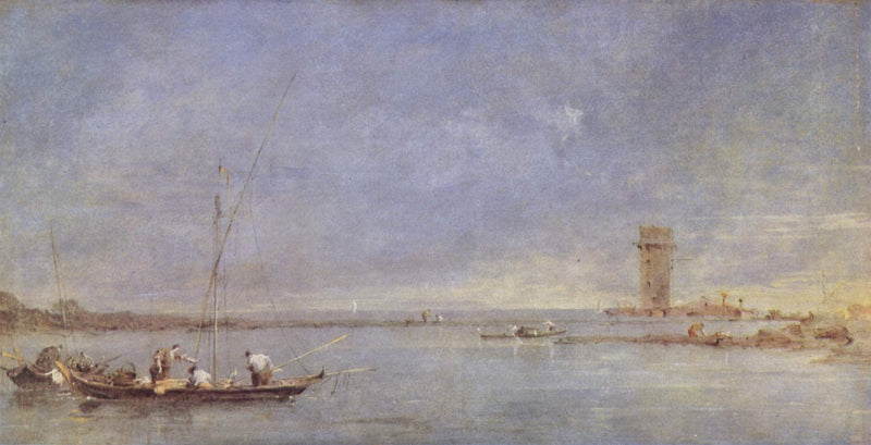 Vista della laguna di Venezia con la torre di Malghera - Francesco Guardi