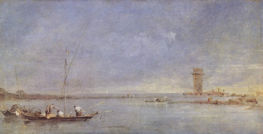 Vista della laguna di Venezia con la torre di Malghera - Francesco Guardi
