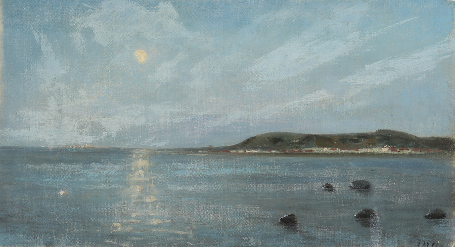 Vista del mare al chiaro di luna. -Michael Peter Ancher