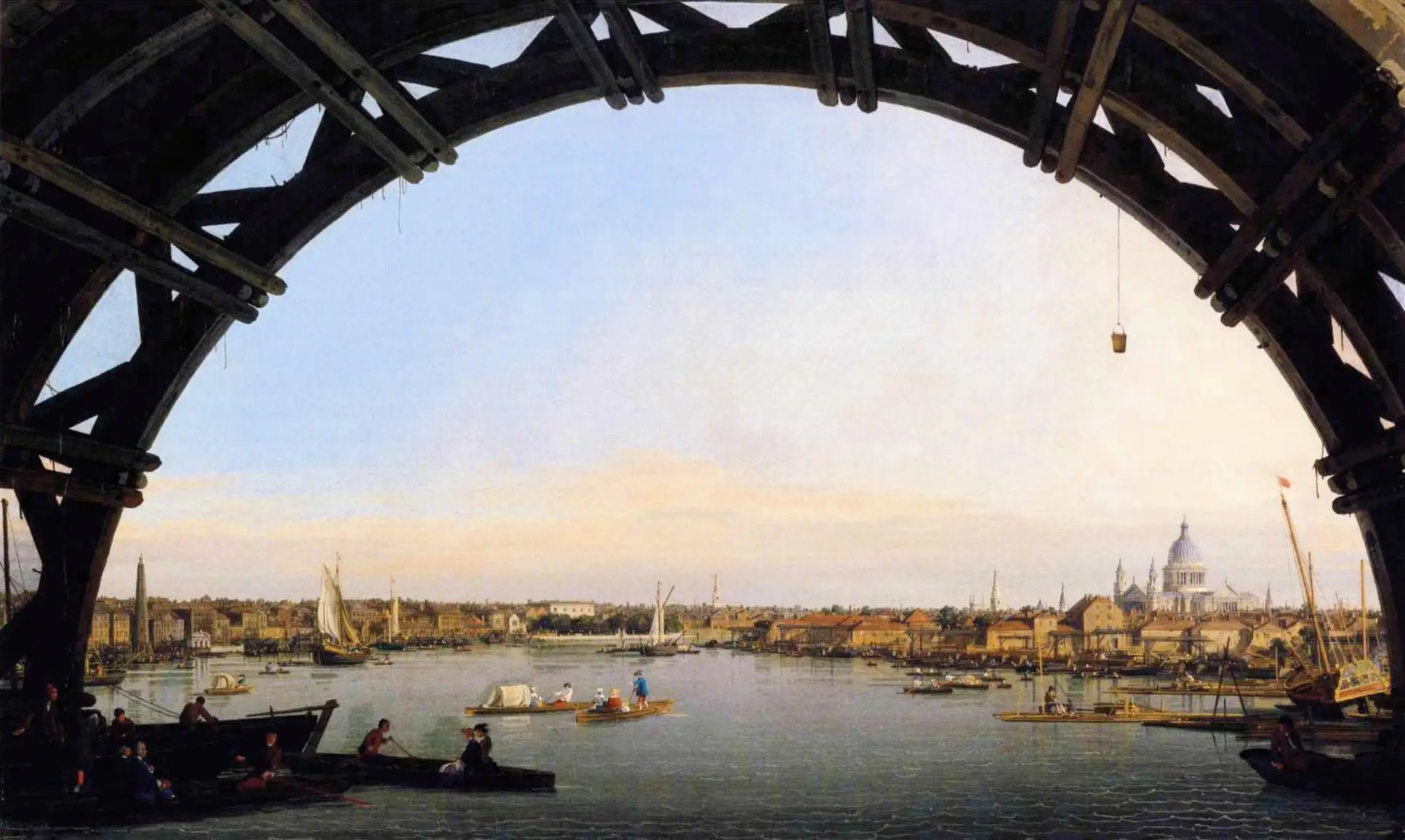 Vue de la Tamise et de la City sous un arc de Westminster Bridge - Canaletto - Alpha Reproduction