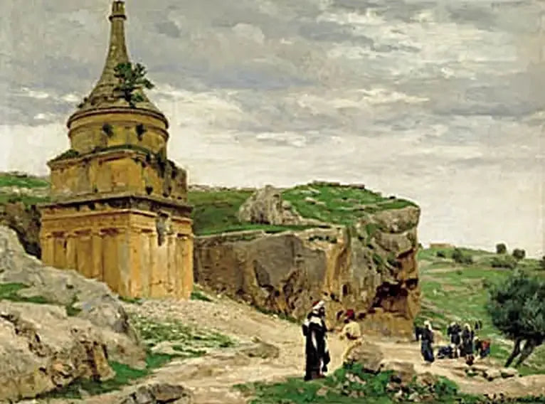 Vista della valle di Cédron con la tomba di Absalom, vicino a Gerusalemme. - H. A. Brendekilde