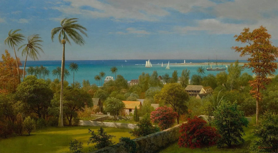 Vista di Nassau, alle Bahamas - Albert Bierstadt