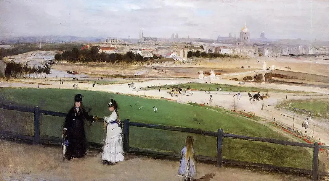 Vue de Paris des hauteurs du Trocadéro - Berthe Morisot image 1 reproduction artisanale de tableau