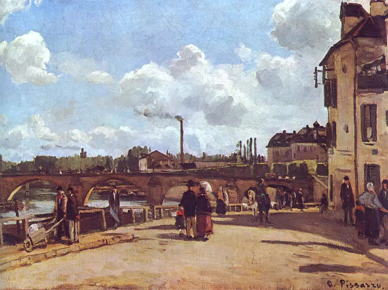 Vista di Pontoise Quai du Pothuis - Camille Pissarro