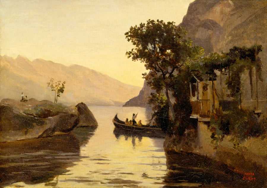 Vista di Riva, Tirolo italiano - Jean-Baptiste Camille Corot