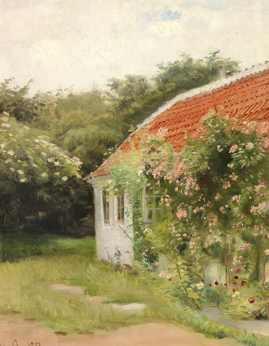 Veduta di Skagen con Havehuset (la casa giardino). -Michael Peter Ancher