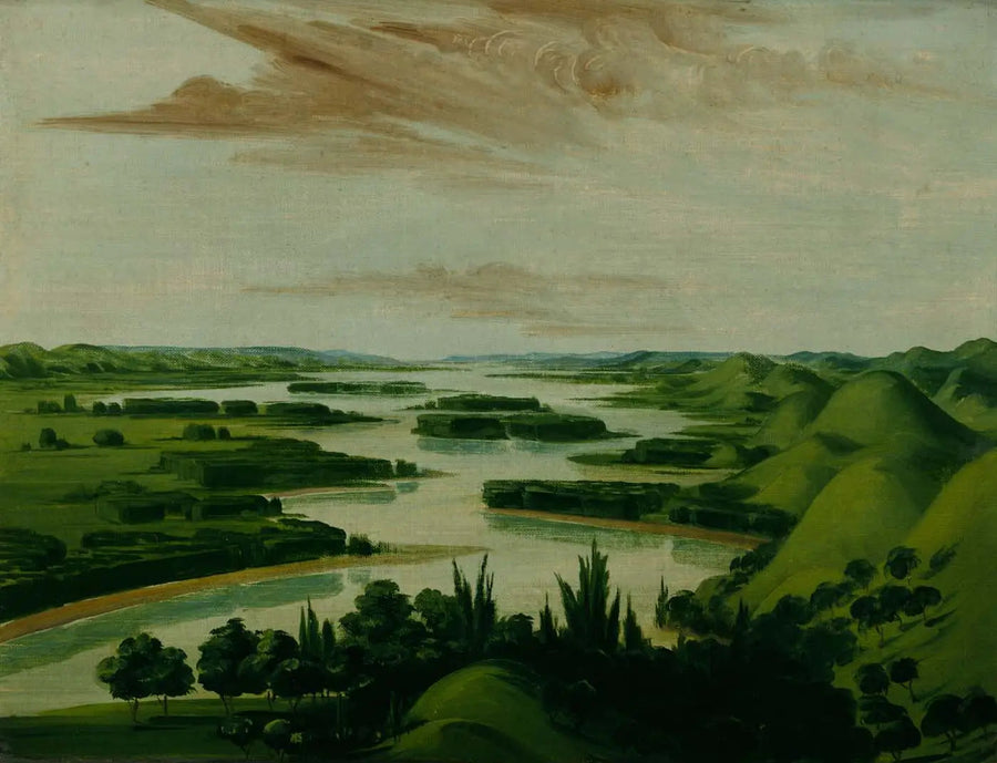 Vista dalla tomba di Floyd, a 1.300 miglia sopra Saint-Louis - George Catlin