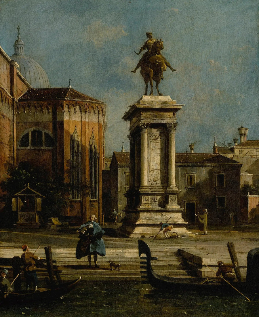 Vista dei Santi Giovanni e Paolo e della statua equestre di Bartolomeo Colleoni - Canaletto