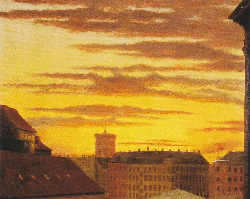 Vista sui tetti di Havnegade e sulla torre Nikolai. - Peder Severin Krøyer