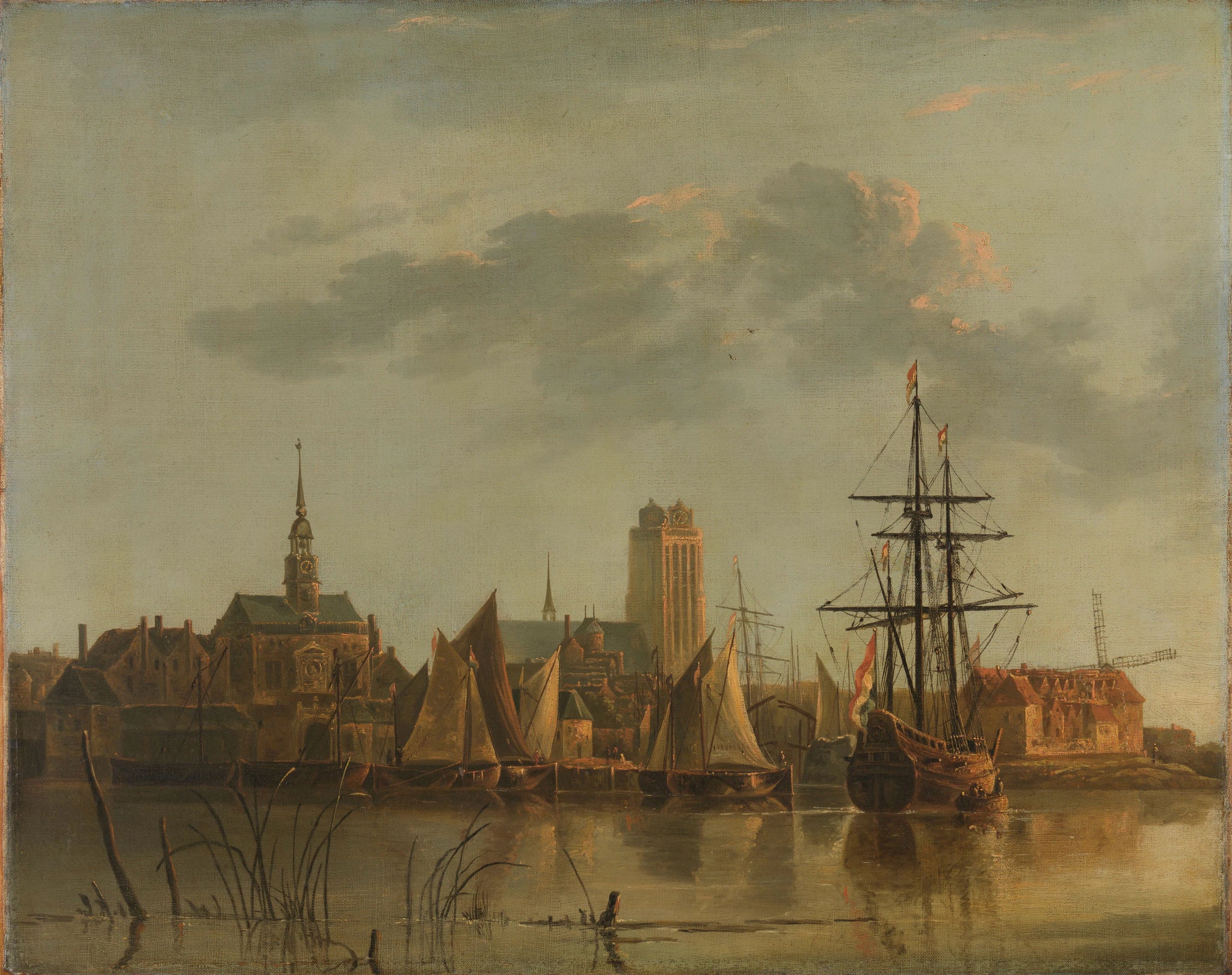 Vue de Dordrecht au coucher du soleil - Aelbert Cuyp
