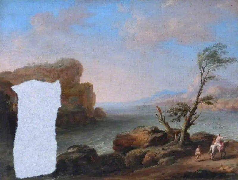 Vista del lungomare con personaggi - Claude Lorrain