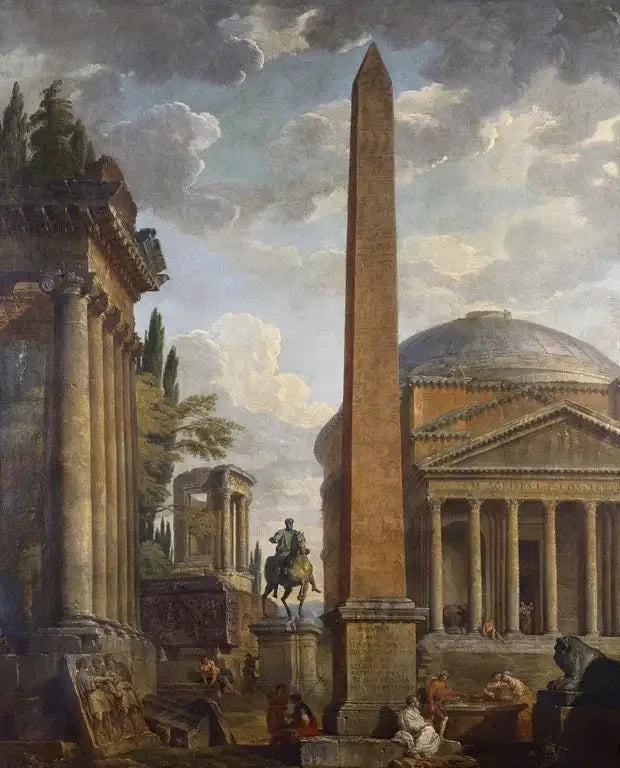 Vista del Caprice con il Pantheon e le rovine romane - Giovanni Paolo Panini