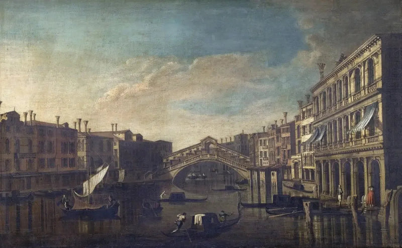 Vista del Grande Canale verso il Ponte di Rialto, Venezia - Canaletto