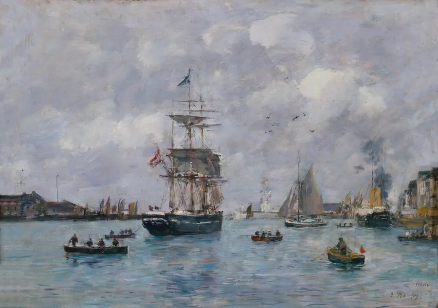 Vista del porto di Le Havre - Eugène Boudin