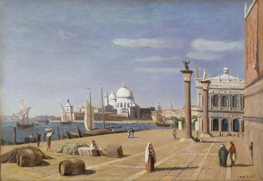 Vista del lungomare degli Schiavoni - Jean-Baptiste Camille Corot