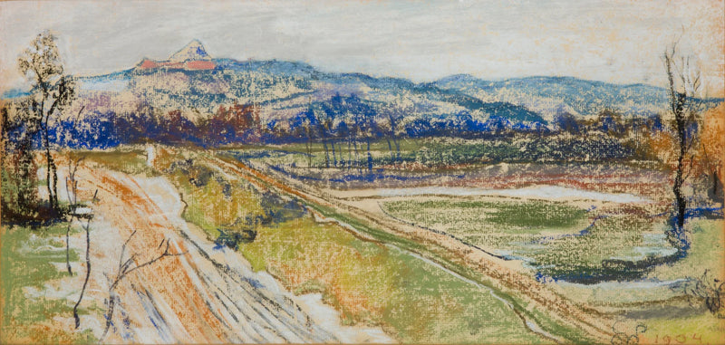 Veduta del tumulo di Kościuszko a Cracovia dalla finestra dello studio dell'artista - Stanisław Wyspiański