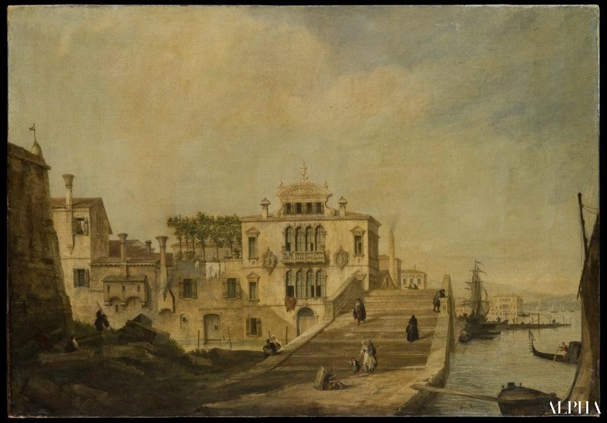 Vue d'un pont à Venise - Giovanni Antonio Canal - Reproductions de tableaux et peintures haut de gamme