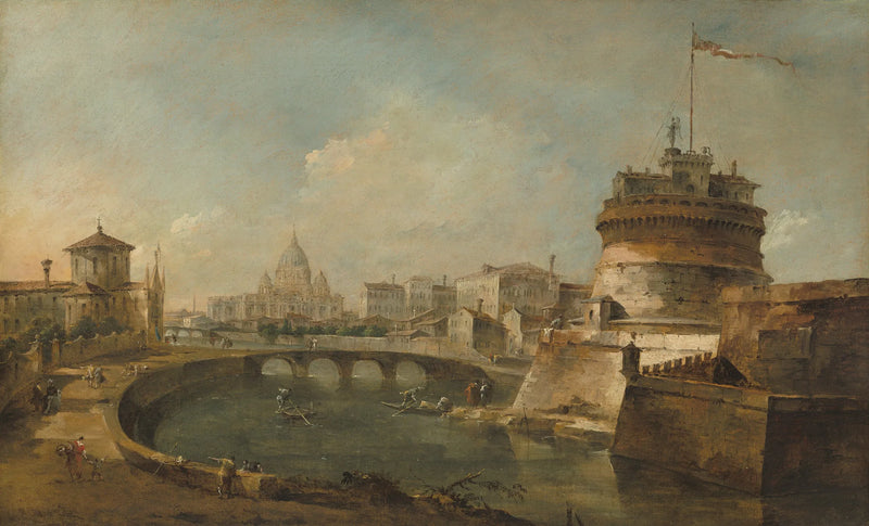 Vista fantasiosa del Castello Sant'Angelo, Roma - Francesco Guardi