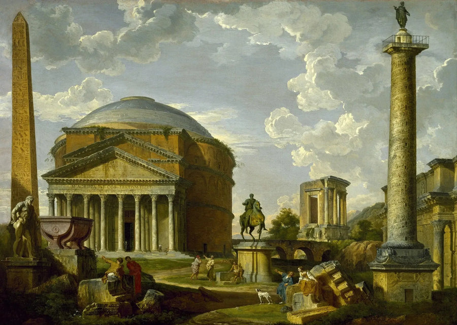 Vista fantastica del Pantheon e di altri monumenti dell'antica Roma - Giovanni Paolo Panini