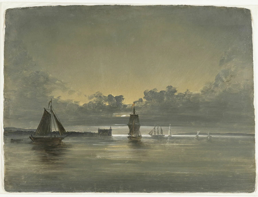 Vue de Kronbourg à Öresund (esquisse) - Peder Balke