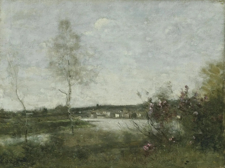 Veduta lontana di Corbeil, mattina - Jean-Baptiste Camille Corot