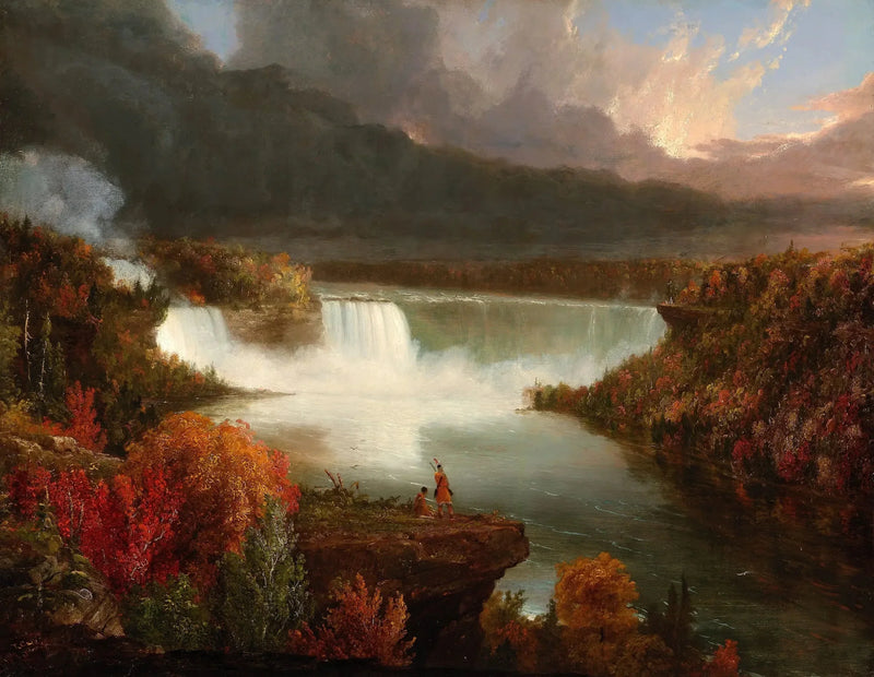 Vista lontana delle cascate del Niagara - Thomas Cole