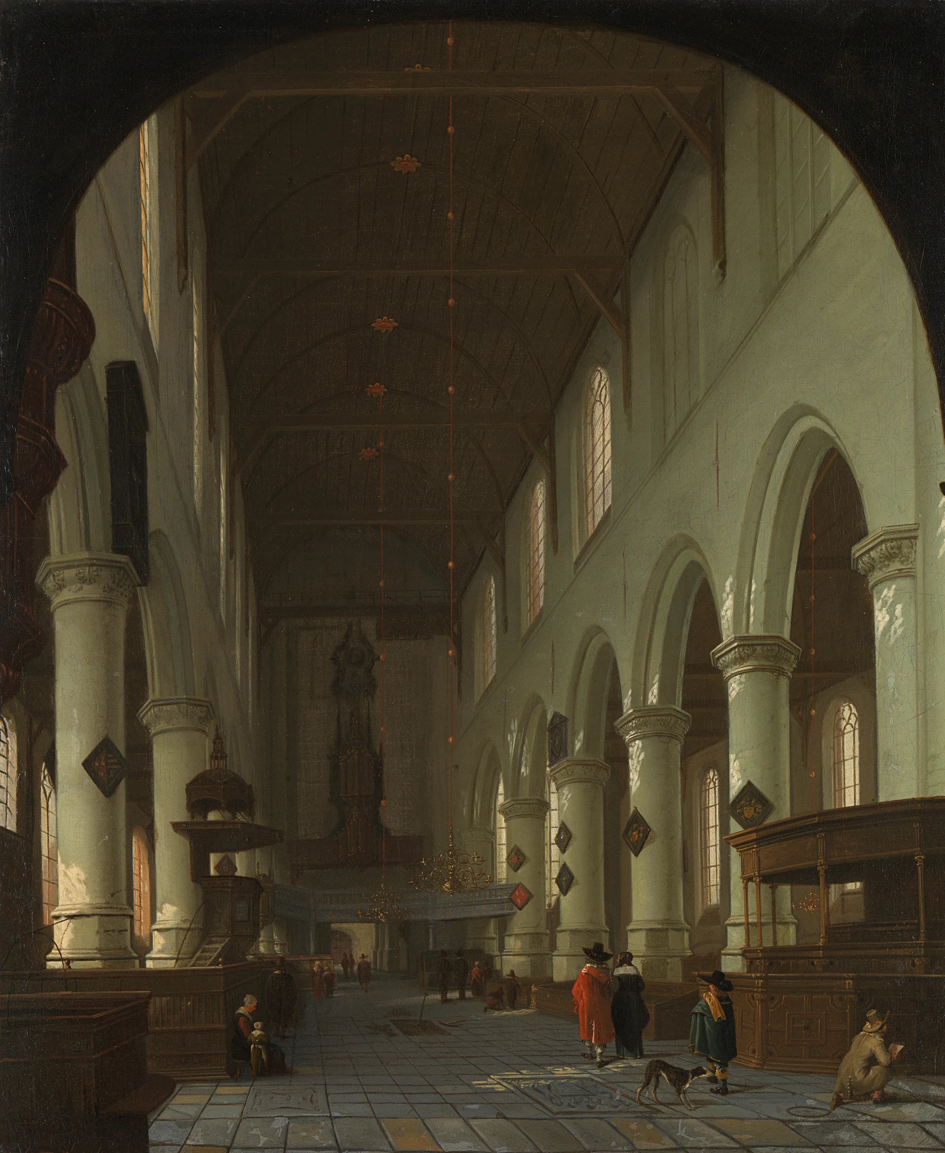 Vue de la Oude Kerk à Delft depuis le chœur vers le portail - Cornelis de Man