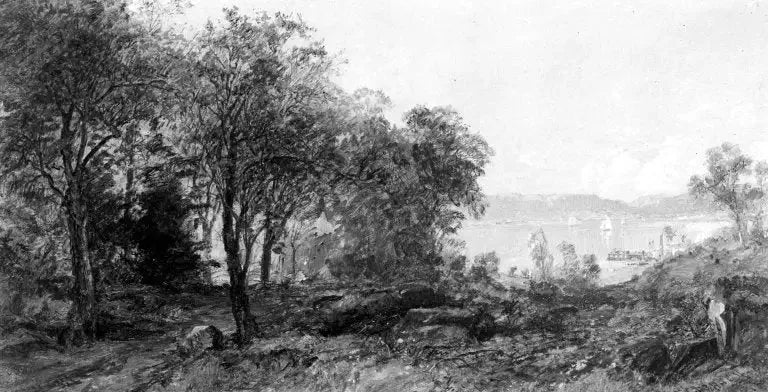 Vista sul fiume Hudson - Jasper Francis Cropsey