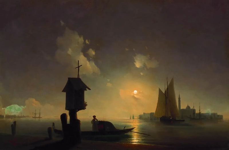Vista sul mare dalla cappella sulla riva - Ivan Aïvazovski