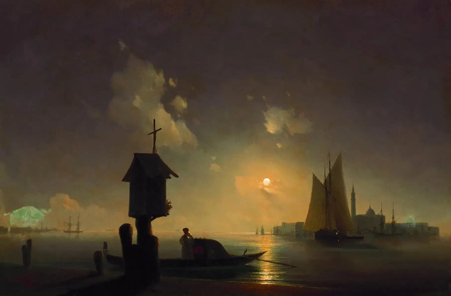 Vista sul mare dalla cappella sulla riva - Ivan Aïvazovski