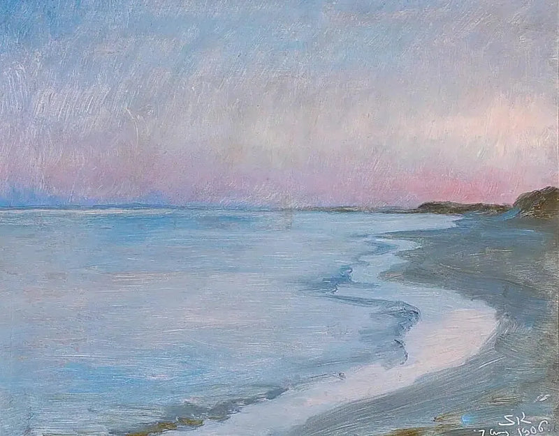 Vista sulla spiaggia di Skagen, la sera. - Peder Severin Krøyer