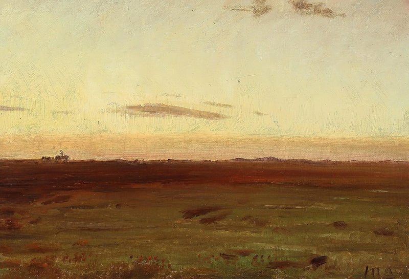 Vista del prato e delle dune al tramonto. - Michael Peter Ancher