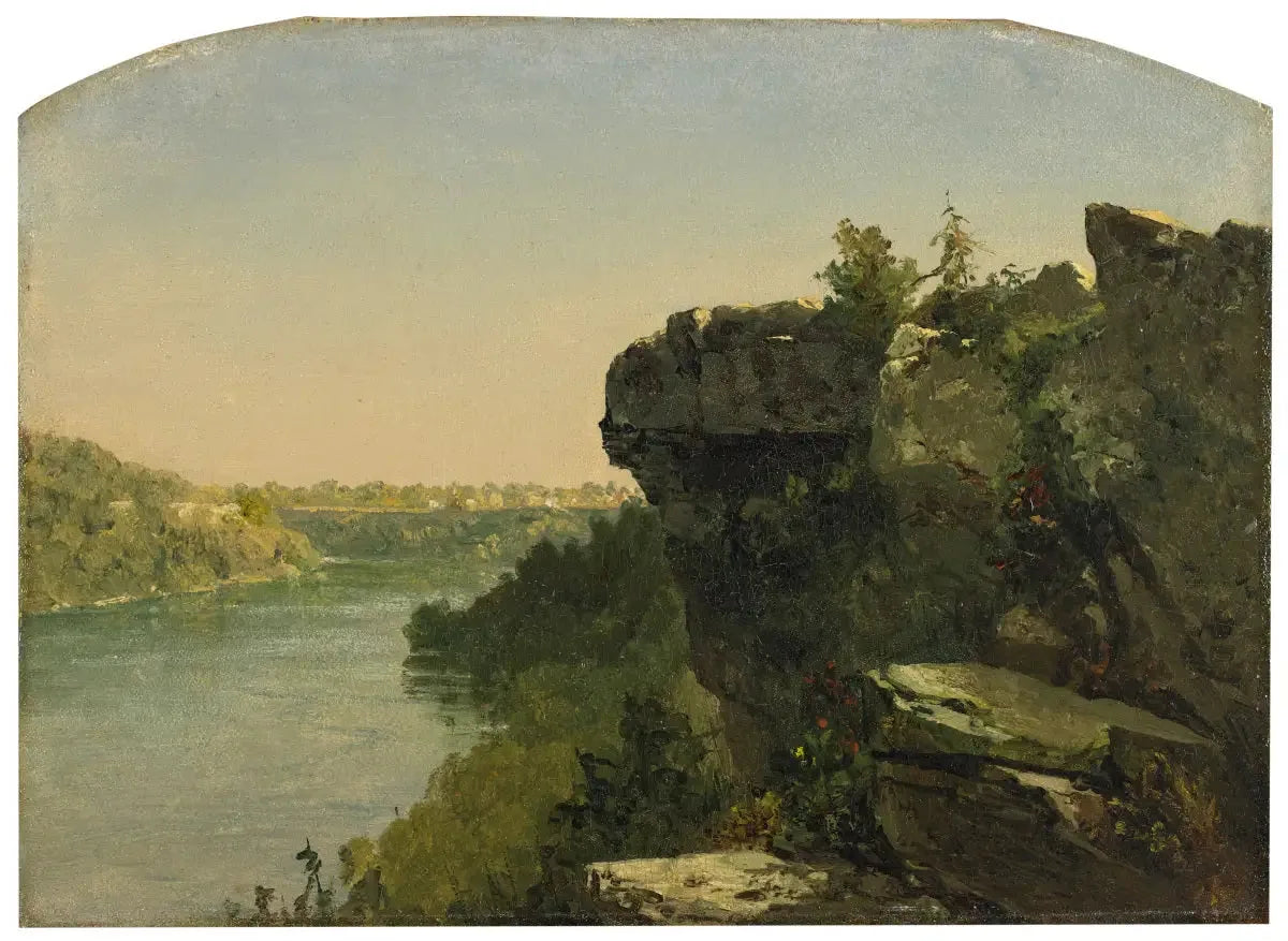 Vue sur la rivière des falaises - John Frederick Kensett image 1 reproduction de peinture à l’huile