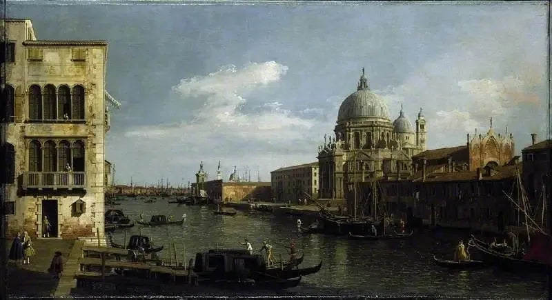 Vista sul Grande Canale: Santa Maria della Salute e la Dogana dal Campo Santa Maria Zobenigo - Canaletto