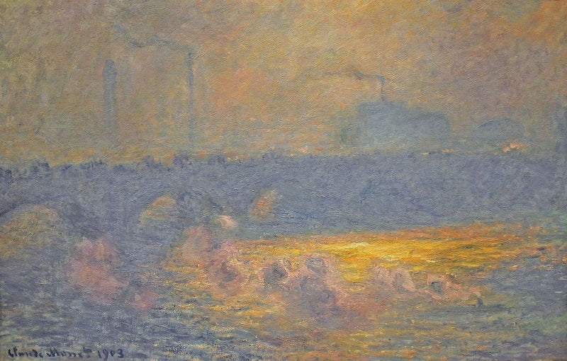 Ponte di Waterloo, sole con fumo - Claude Monet