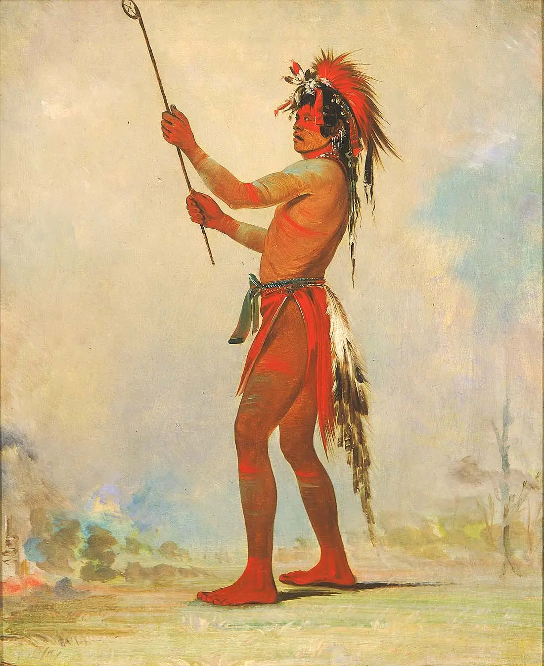 We-chúsh-ta-dóo-ta Red Man un joueur de balle distingué - George Catlin - Alpha Reproduction