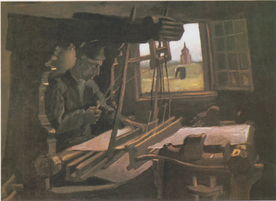 Weber davanti a una finestra aperta con vista sulla Torre di Nuenen - Vincent van Gogh